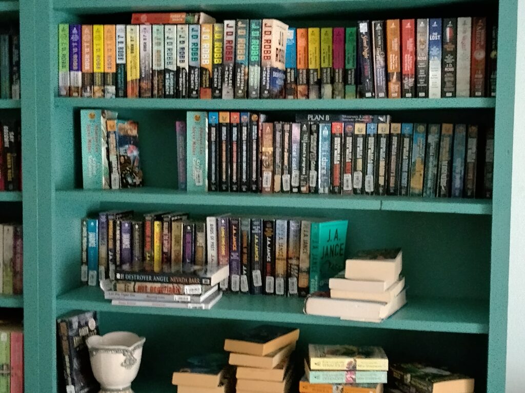 One side of shelves filling up